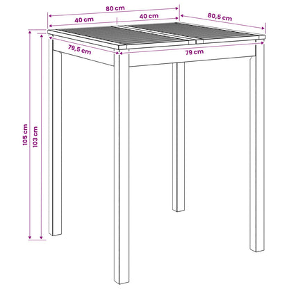 vidaXL Garden Bar Table White 80 x 80.5 x 105 cm Solid Acacia Wood