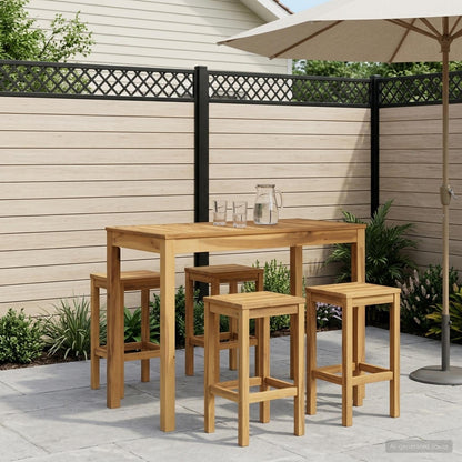 vidaXL Garden Bar Table White 108.5 x 55 x 105 cm Solid Acacia Wood