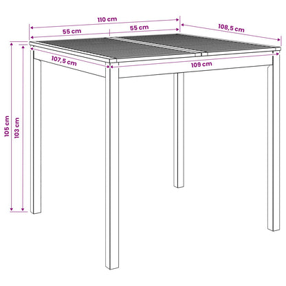 vidaXL Garden Bar Table White 110 x 108.5 x 105 cm Solid Acacia Wood