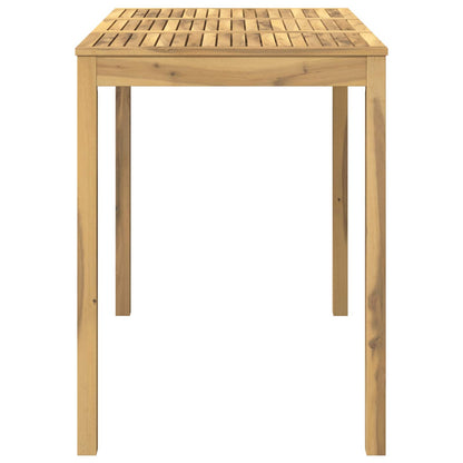 vidaXL Garden Bar Table White 141 x 80.5 x 105 cm Solid Acacia Wood