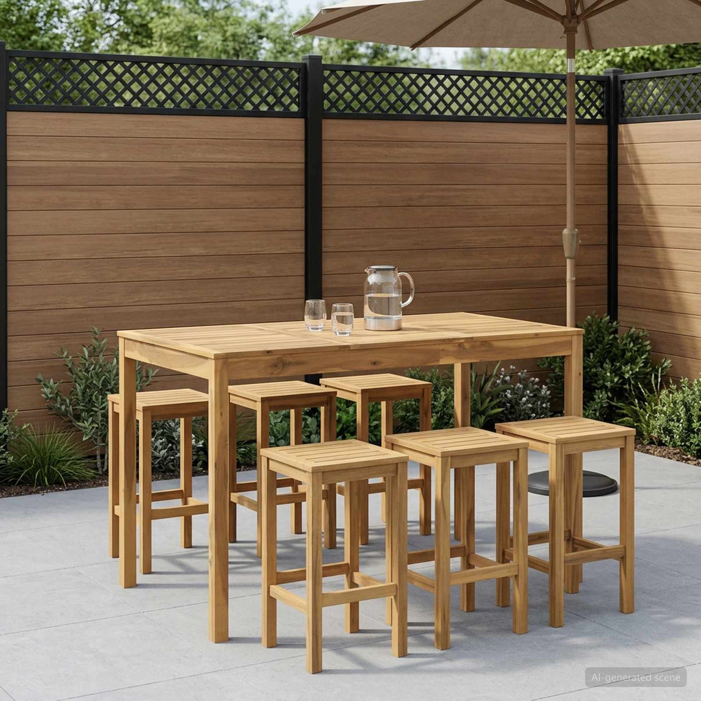vidaXL Garden Bar Table White 147 x 88.5 x 105 cm Solid Acacia Wood