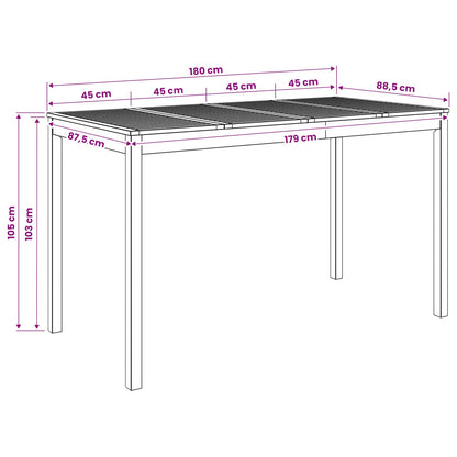 vidaXL Garden Bar Table White 180 x 88.5 x 105 cm Solid Acacia Wood