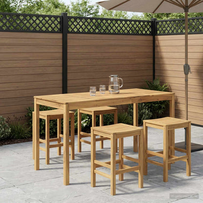 vidaXL Garden Bar Table White 196 x 80.5 x 105 cm Solid Acacia Wood