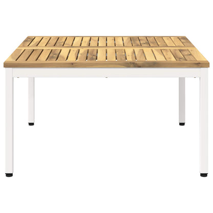 vidaXL Coffee Table White 80 x 80.5 x 45 cm Solid Acacia Wood