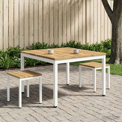vidaXL Coffee Table White 100 x 100.5 x 45 cm Solid Acacia Wood