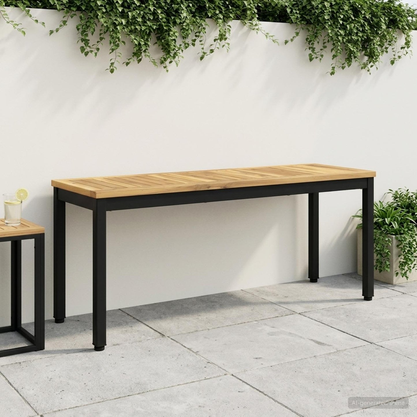 vidaXL Garden Bench 108.5 x 35 x 45 cm Solid Acacia Wood Rectangular
