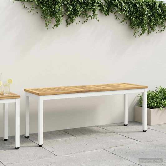 vidaXL Garden Bench 108.5 x 35 x 45 cm Solid Acacia Wood White