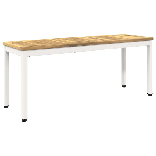 vidaXL Garden Bench 108.5 x 35 x 45 cm Solid Acacia Wood White