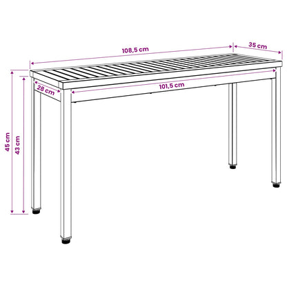vidaXL Garden Bench 108.5 x 35 x 45 cm Solid Acacia Wood White