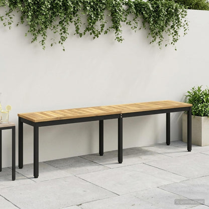 vidaXL Garden Bench 161 x 35 x 45 cm Solid Acacia Wood White and Black