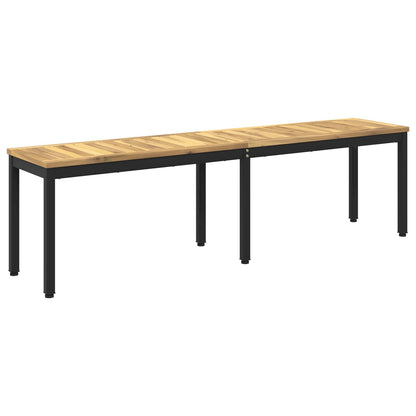vidaXL Garden Bench 161 x 35 x 45 cm Solid Acacia Wood White and Black