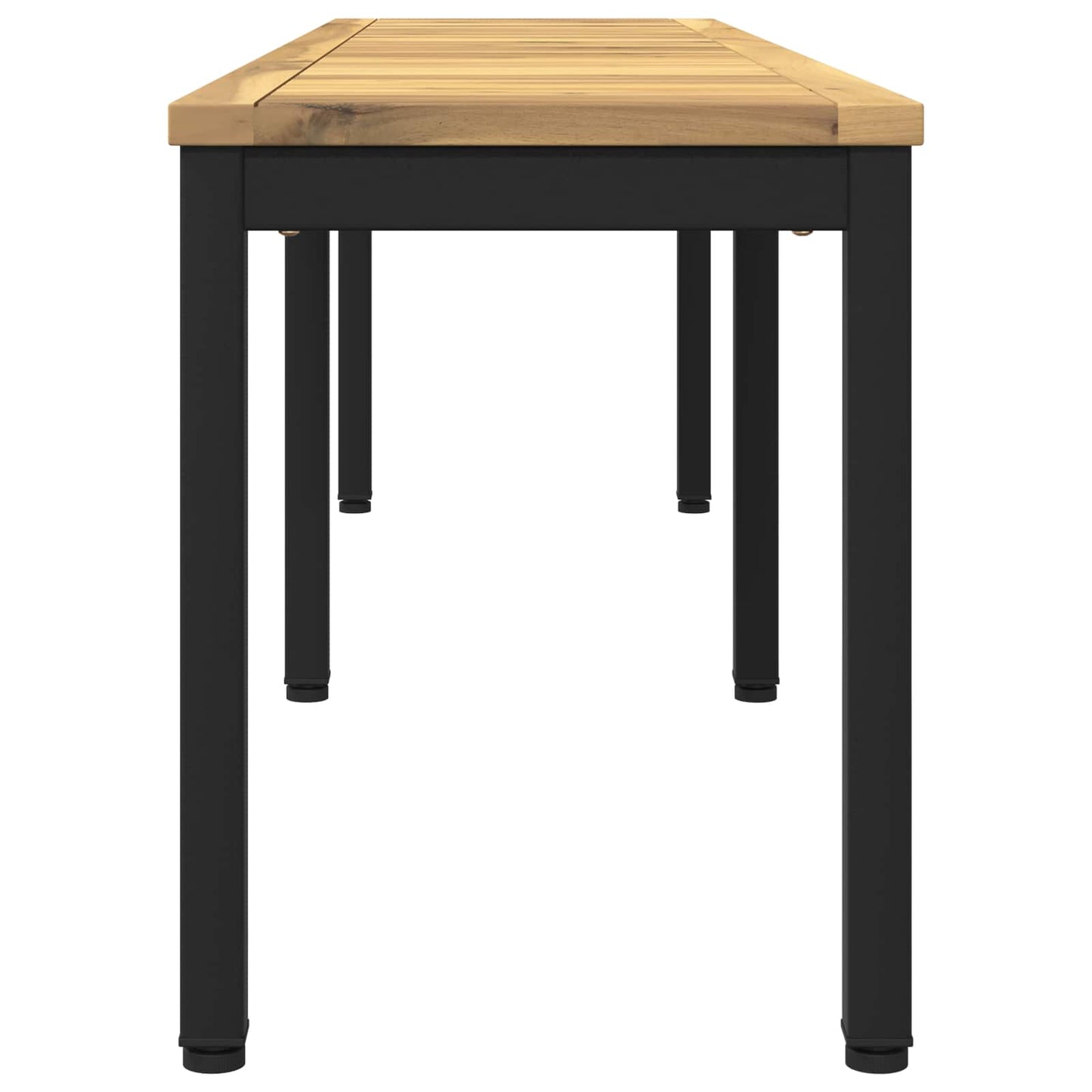 vidaXL Garden Bench 161 x 35 x 45 cm Solid Acacia Wood White and Black