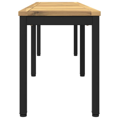 vidaXL Garden Bench 161 x 35 x 45 cm Solid Acacia Wood White and Black