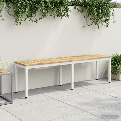 vidaXL Garden Bench 161 x 35 x 45 cm Solid Acacia Wood White