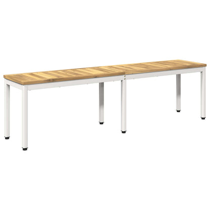 vidaXL Garden Bench 161 x 35 x 45 cm Solid Acacia Wood White