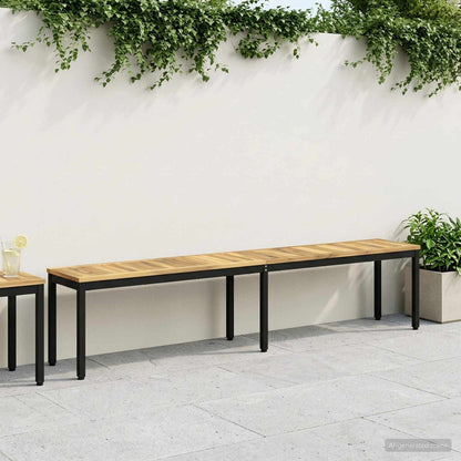 vidaXL Garden Bench 201 x 35 x 45 cm Solid Acacia Wood White and Black