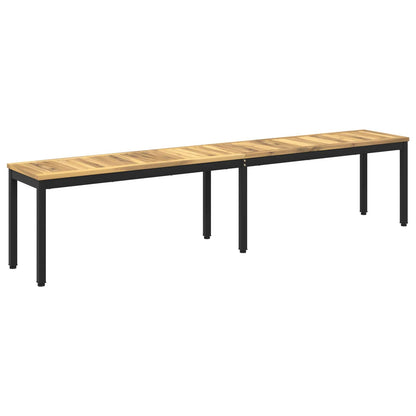 vidaXL Garden Bench 201 x 35 x 45 cm Solid Acacia Wood White and Black