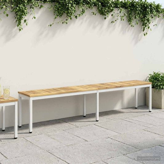 vidaXL Garden Bench 201 x 35 x 45 cm Solid Acacia Wood White