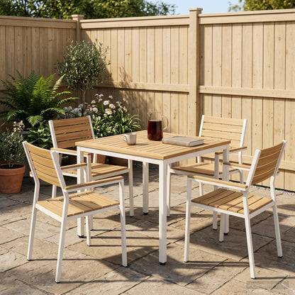 vidaXL Garden Dinner Table White 70 x 68.5 x 75 cm Solid Acacia Wood