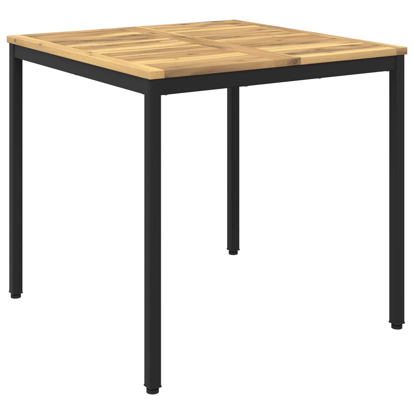 vidaXL Garden Dinner Table White and Black 80 x 80.5 x 75 cm
