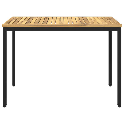 vidaXL Garden Dinner Table White and Black 108.5 x 55 x 75 cm