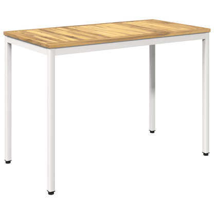 vidaXL Garden Dinner Table White 108.5 x 55 x 75 cm Solid Acacia Wood