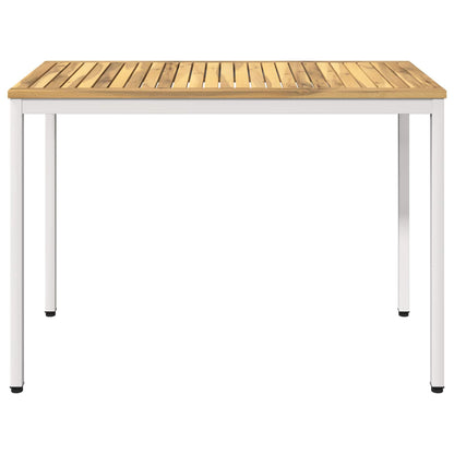 vidaXL Garden Dinner Table White 108.5 x 55 x 75 cm Solid Acacia Wood