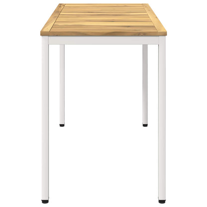 vidaXL Garden Dinner Table White 108.5 x 55 x 75 cm Solid Acacia Wood
