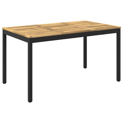 vidaXL Garden Dinner Table White and Black 141 x 80.5 x 75 cm