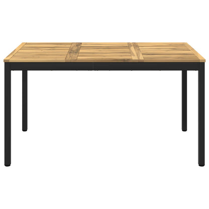vidaXL Garden Dinner Table White and Black 141 x 80.5 x 75 cm