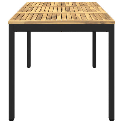 vidaXL Garden Dinner Table White and Black 141 x 80.5 x 75 cm