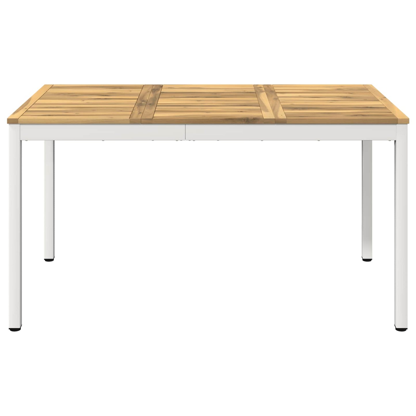 vidaXL Garden Dinner Table White 141 x 80.5 x 75 cm Solid Acacia Wood