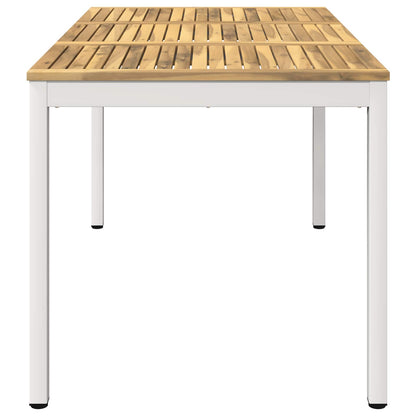 vidaXL Garden Dinner Table White 141 x 80.5 x 75 cm Solid Acacia Wood