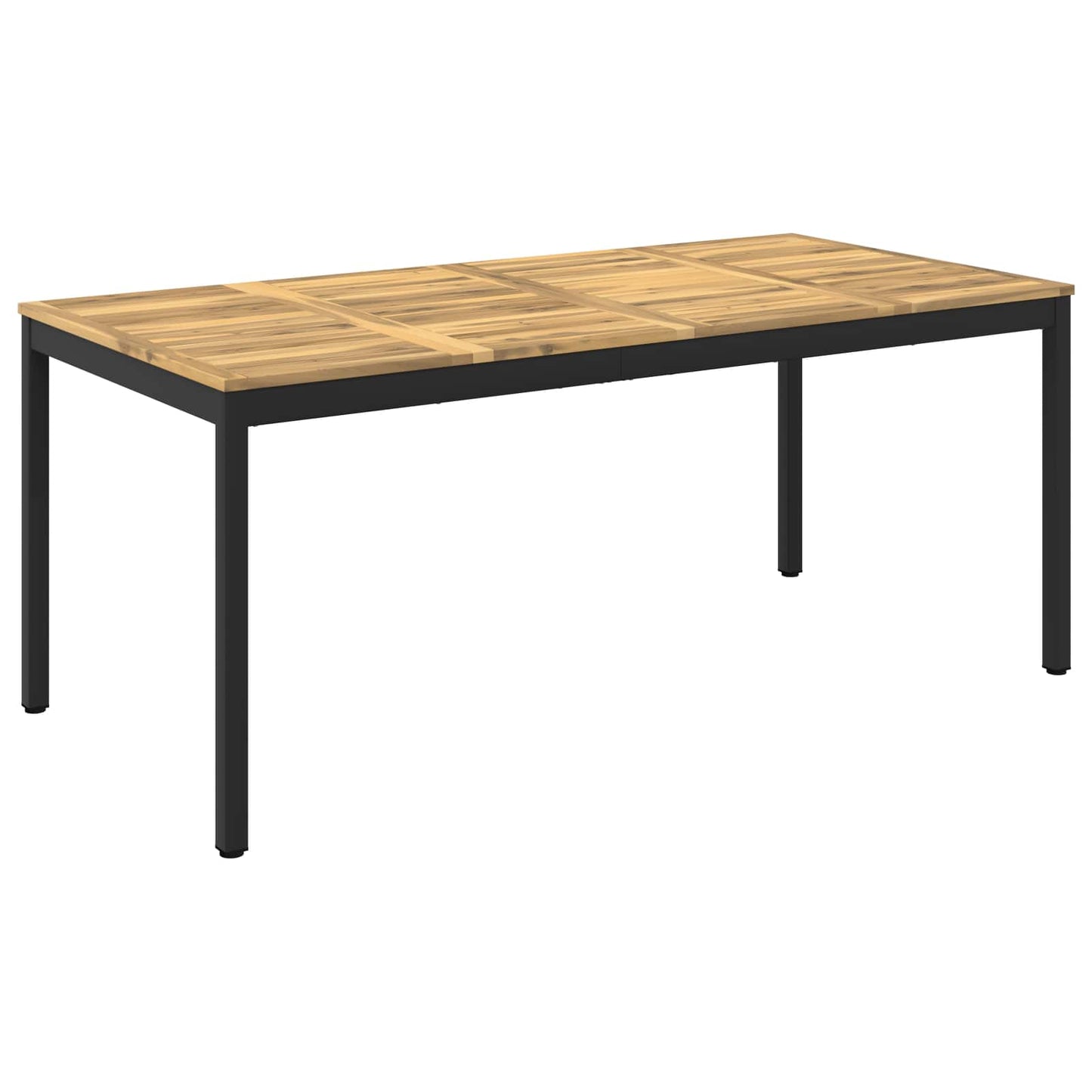 vidaXL Garden Dinner Table White and Black 147 x 88.5 x 75 cm
