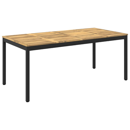 vidaXL Garden Dinner Table White and Black 147 x 88.5 x 75 cm