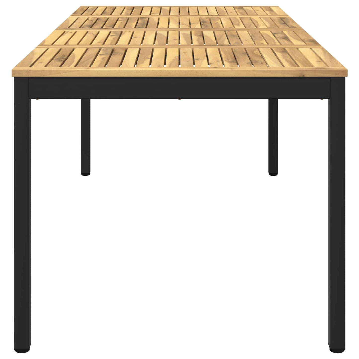 vidaXL Garden Dinner Table White and Black 147 x 88.5 x 75 cm
