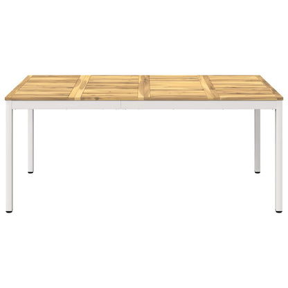 vidaXL Garden Dinner Table White 147 x 88.5 x 75 cm Solid Acacia Wood