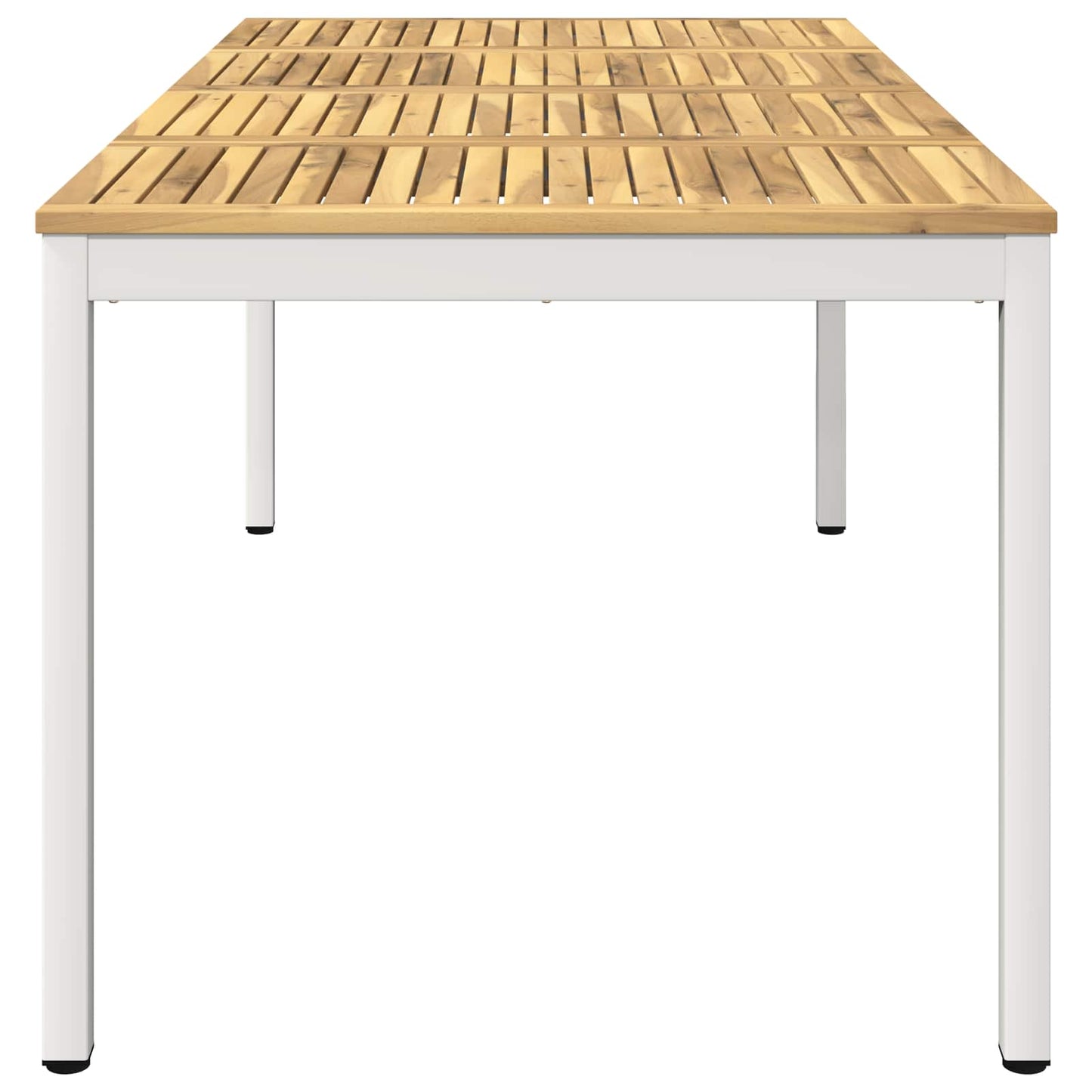 vidaXL Garden Dinner Table White 147 x 88.5 x 75 cm Solid Acacia Wood