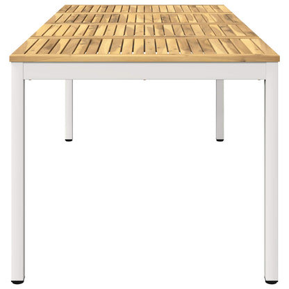vidaXL Garden Dinner Table White 147 x 88.5 x 75 cm Solid Acacia Wood