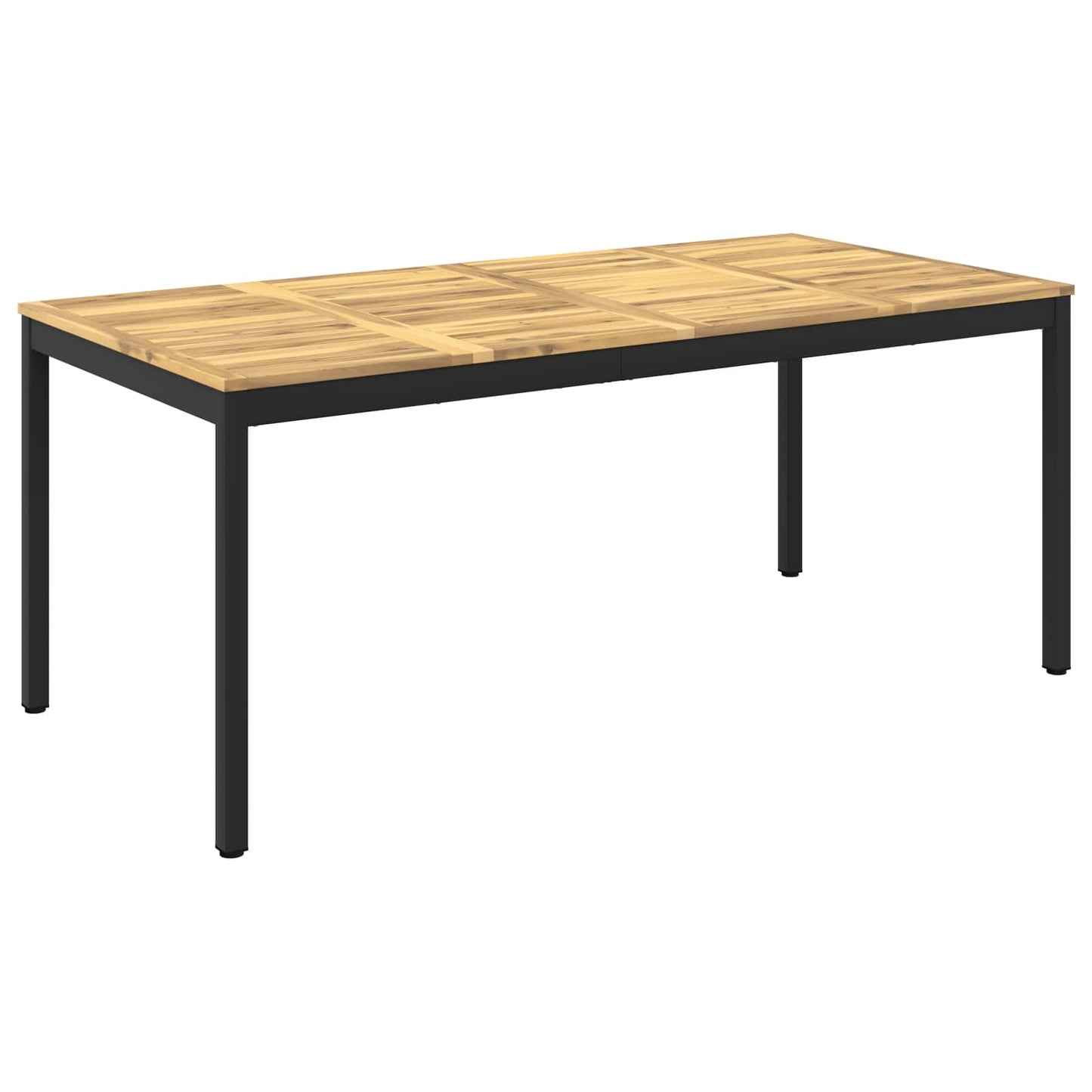 vidaXL Garden Dinner Table White and Black 180 x 88.5 x 75 cm