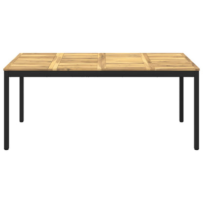 vidaXL Garden Dinner Table White and Black 180 x 88.5 x 75 cm