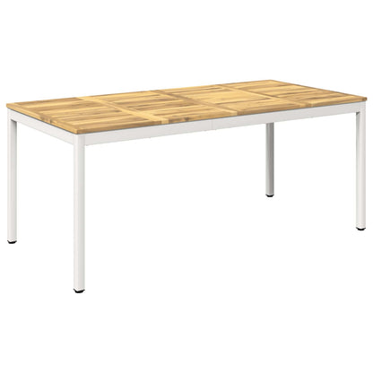 vidaXL Garden Dinner Table White 180 x 88.5 x 75 cm Solid Acacia Wood