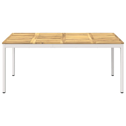 vidaXL Garden Dinner Table White 180 x 88.5 x 75 cm Solid Acacia Wood