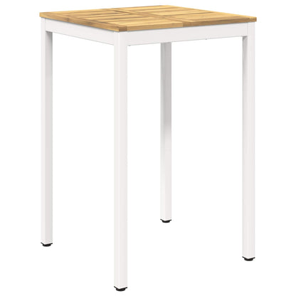 vidaXL Garden Bar Table White 70 x 68.5 x 105 cm Solid Acacia Wood