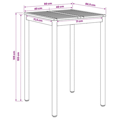 vidaXL Garden Bar Table White and Black 80 x 80.5 x 105 cm