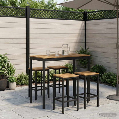 vidaXL Garden Bar Table NAARDEN White and Black 108.5 x 55 x 105 cm