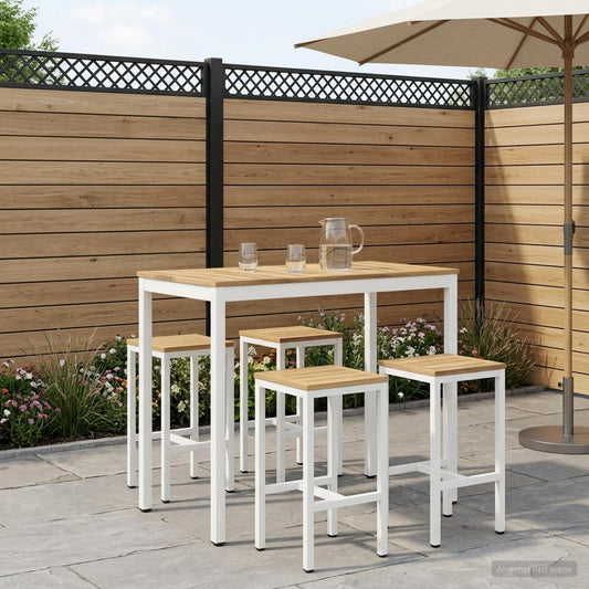vidaXL Garden Bar Table NAARDEN White 108.5 x 55 x 105 cm