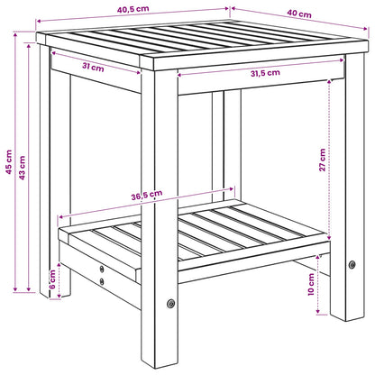 vidaXL Coffee Table White 40.5 x 40 x 45 cm Solid Acacia Wood