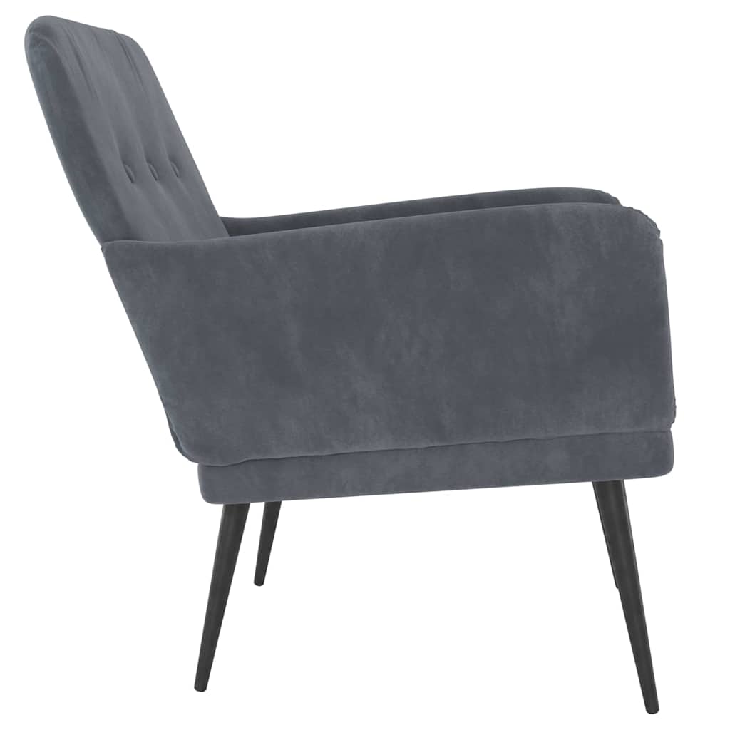 vidaXL Armchair Dark Grey Velvet