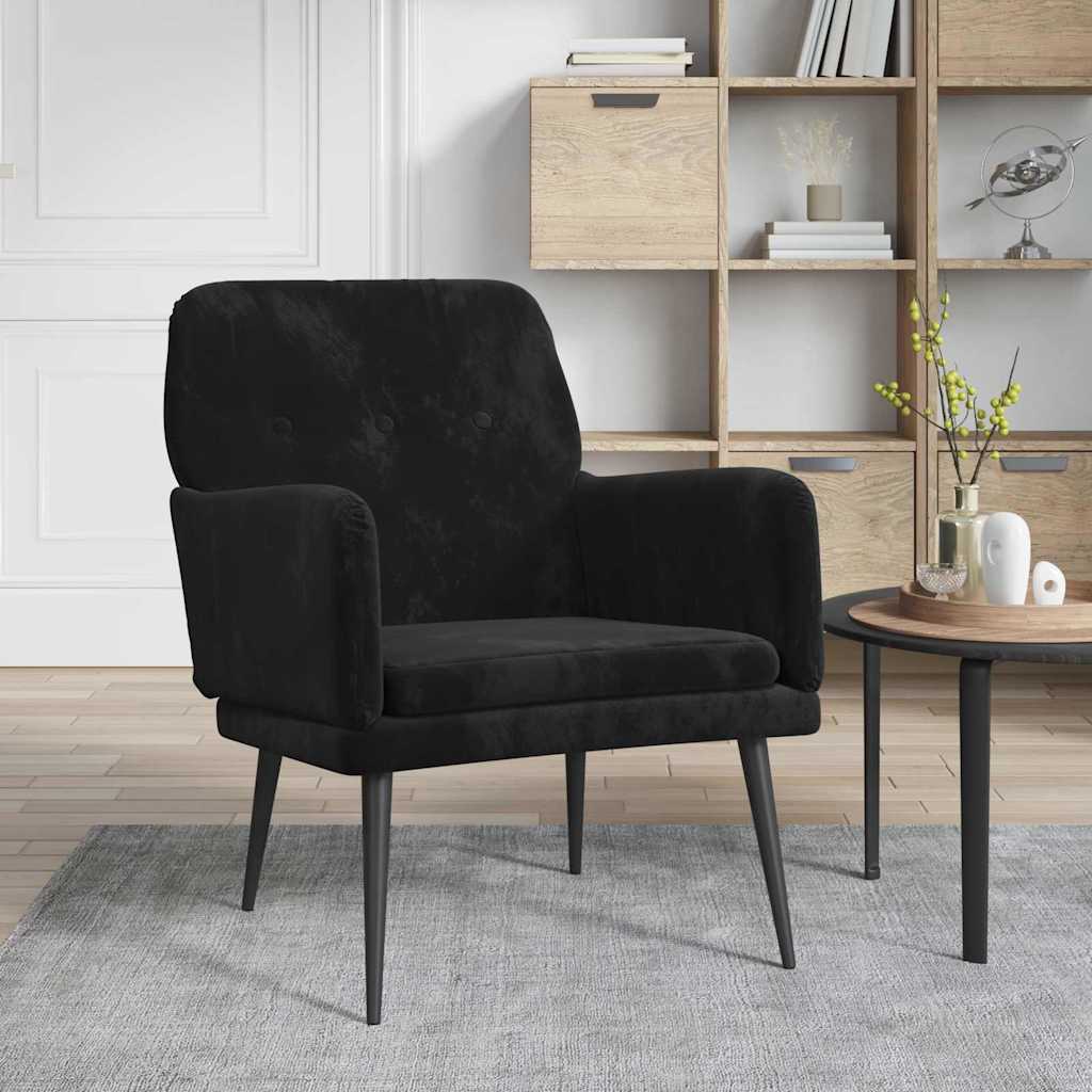 vidaXL Armchair Black 79 x 62 x 79 cm Velvet